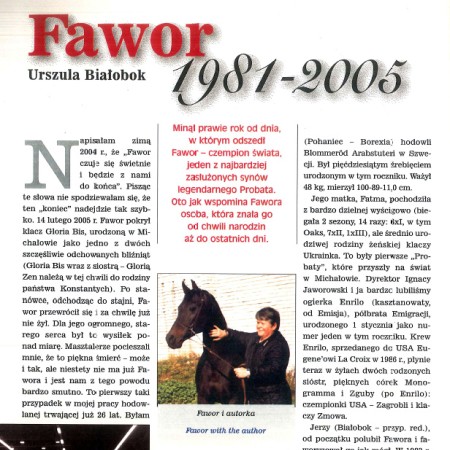 Urszula Białobok: Fawor 1981-2005 (ARABY 1/2006)